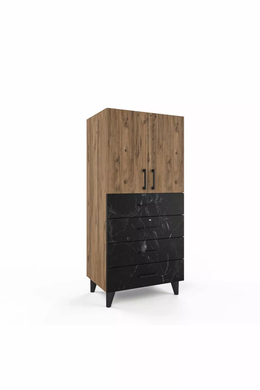 Commode Rio - Pin Atlantique / Lotus - Avec tiroirs - Avec portes