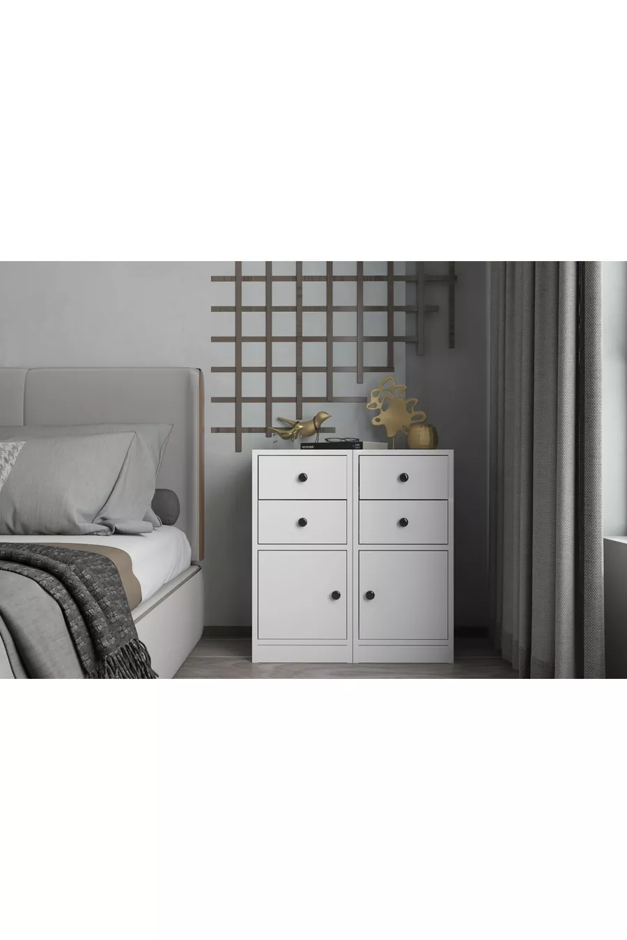 Commode modulaire à deux tiroirs + combinaison d'armoire avec porte