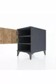 Table de chevet Kronos avec 2 étagères et 1 porte Anthracite-Épicéa