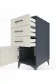 Kronos Table de Chevet 3 Tiroirs avec 1 Porte Anthracite-Pierre de Lune