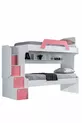 Lits superposés Ranza Inci 2 places - Rose 2 matelas confort