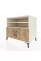 Commode Kronos 3 étagères 2 portes Pierre de Lune-Épicéa