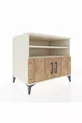 Commode Kronos 3 étagères 2 portes Pierre de Lune-Épicéa