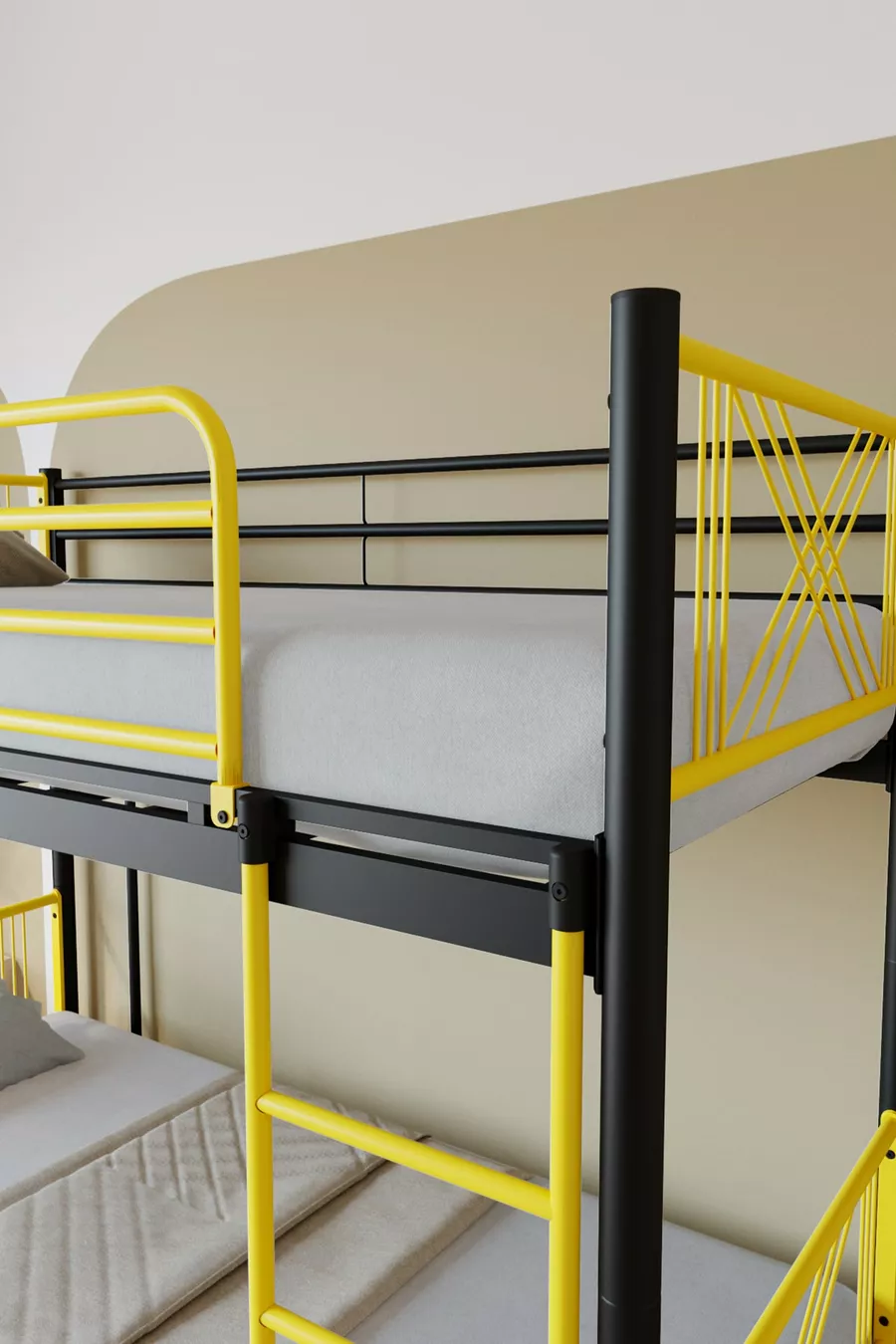 Lits superposés en métal premium Mix Compatible avec matelas Jaune Séparable Lit superposé