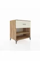 Commode Kronos à une étagère et un tiroir, pin-pierre d'onyx