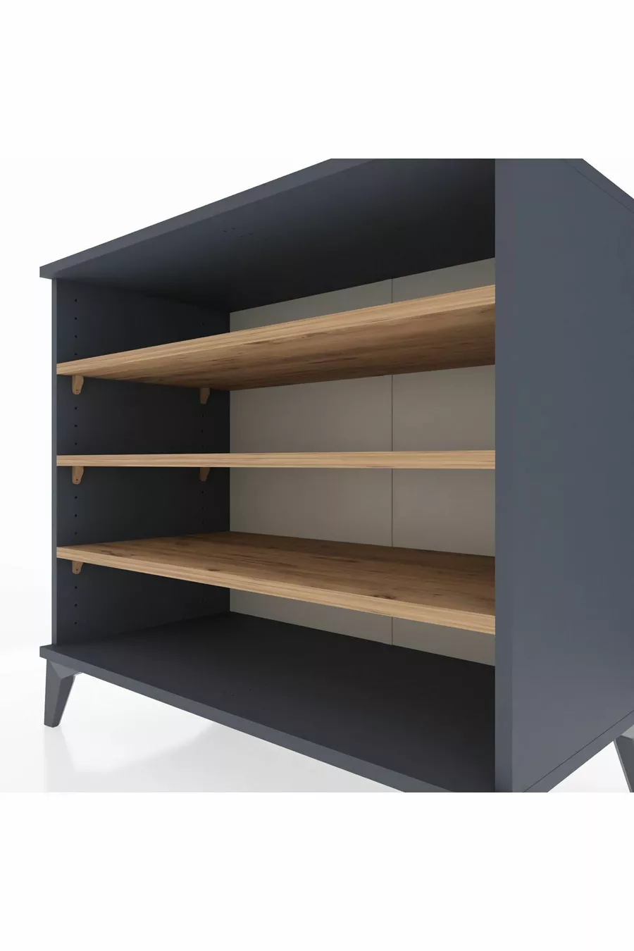 Commode Hyperion 3 étagères Anthracite-Pin