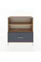 Commode Arges 2 étagères 1 tiroir Pin-Anthracite