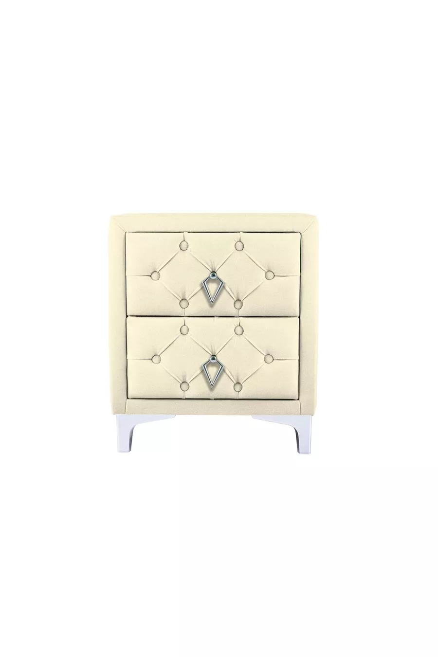 Table de chevet Ruby Silver, 2 tiroirs
