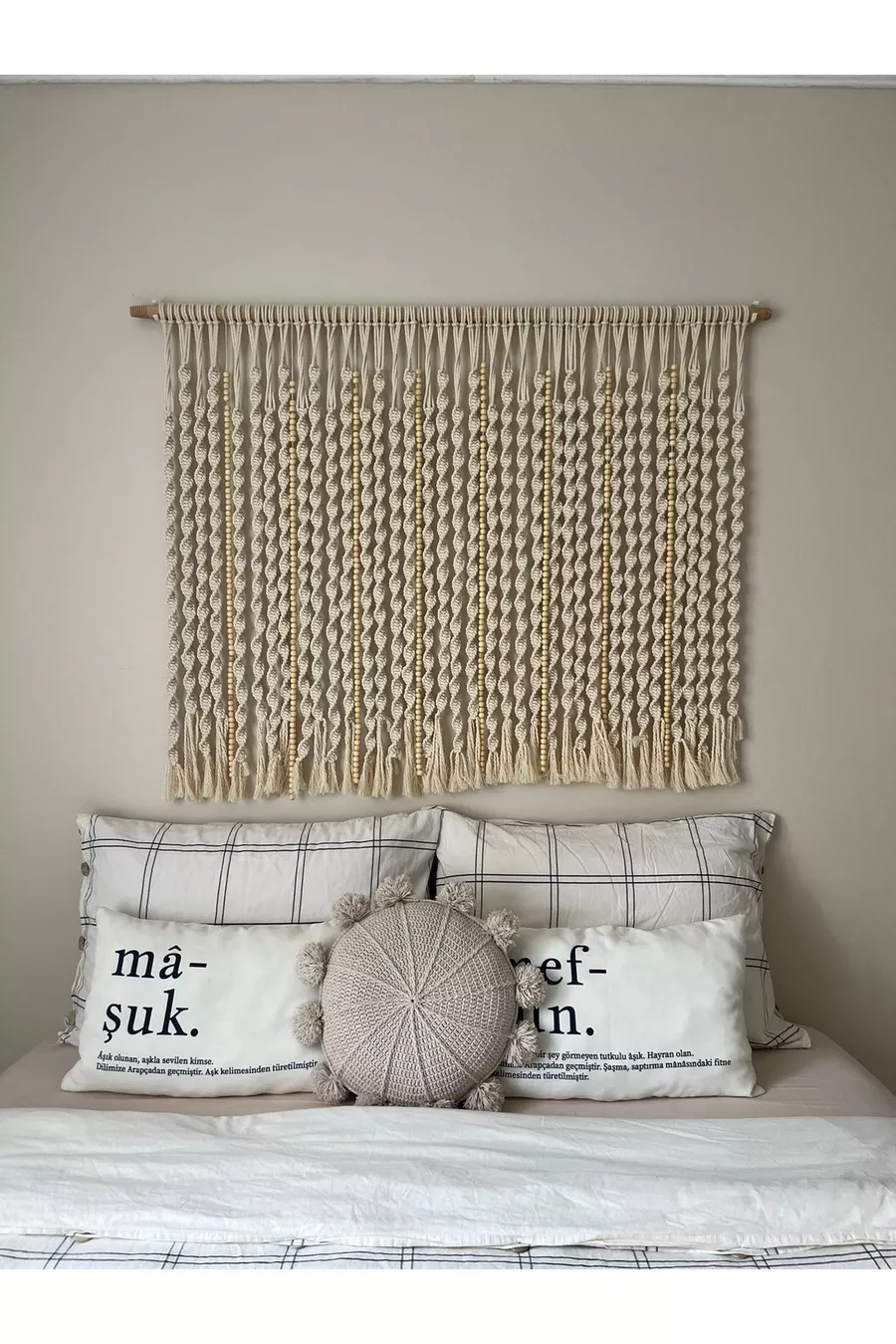 Tête de lit en macramé / tête de lit / décoration murale en macramé