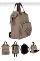 Ensemble de 2 pièces de luxe beige et bois Sac à dos pour soins mère-bébé et sac à main et sac à épaule pour mère-bébé