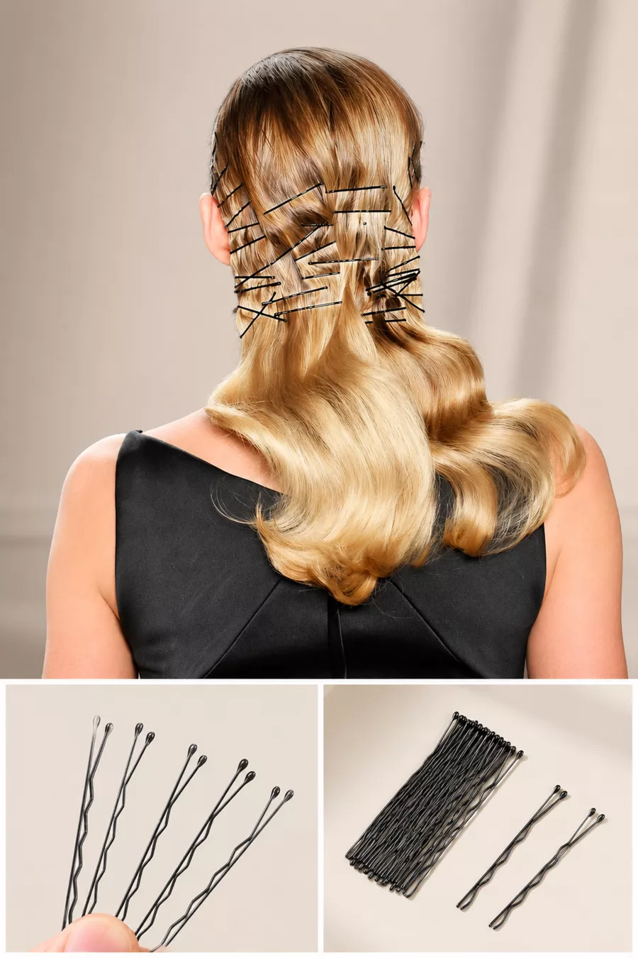 Set de  Pinces à Cheveux Noires | Pour Usage Quotidien et Chignon