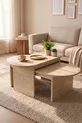 Table basse et table d'appoint ensemble de 2 en travertin