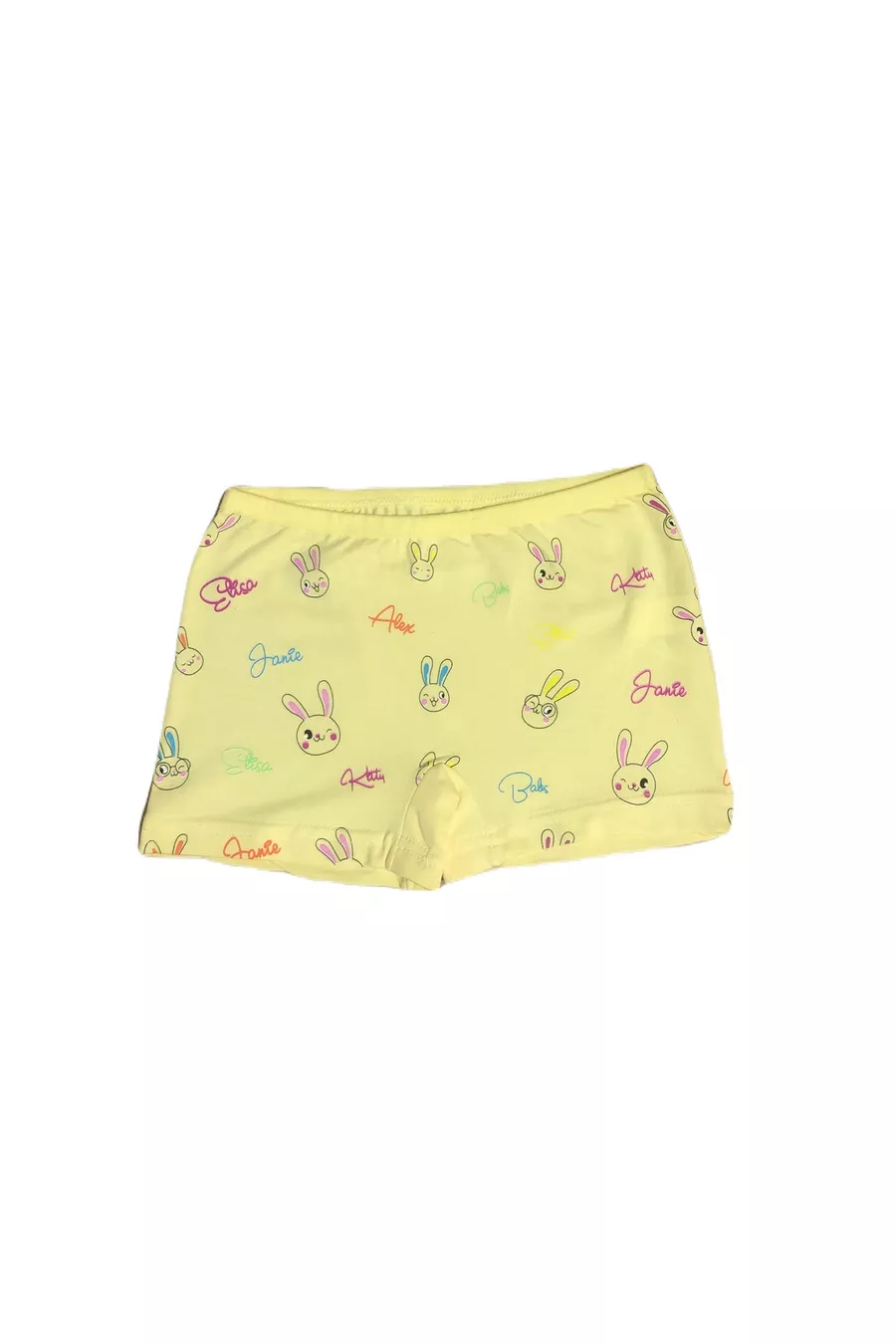 Lot de 6 boxers en coton pour fille avec motif lapin multicolore en tissu extensible
