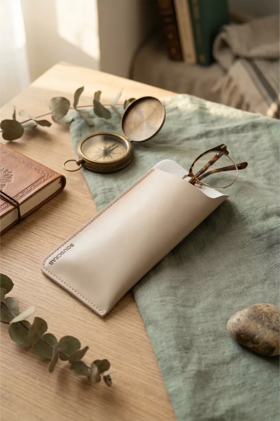 Étui à lunettes en cuir vegan  cm Conception légère et compacte - Lunettes de soleil Lunettes de lecture