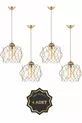 4 Pièces Plafonnier Suspendu à Pendentif en Acrylique Transparent Doré pour Salon, Cuisine, Salle de Bain, Chambre, Chambre d'Enfant, Hall