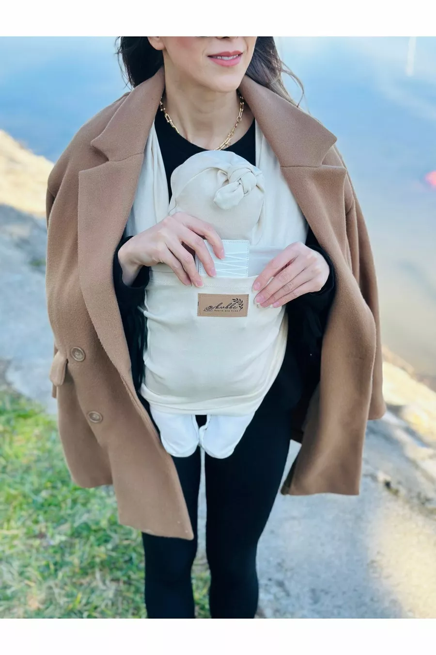 Écharpe de portage pour bébé avec poche sur le devant, écharpe porte-bébé