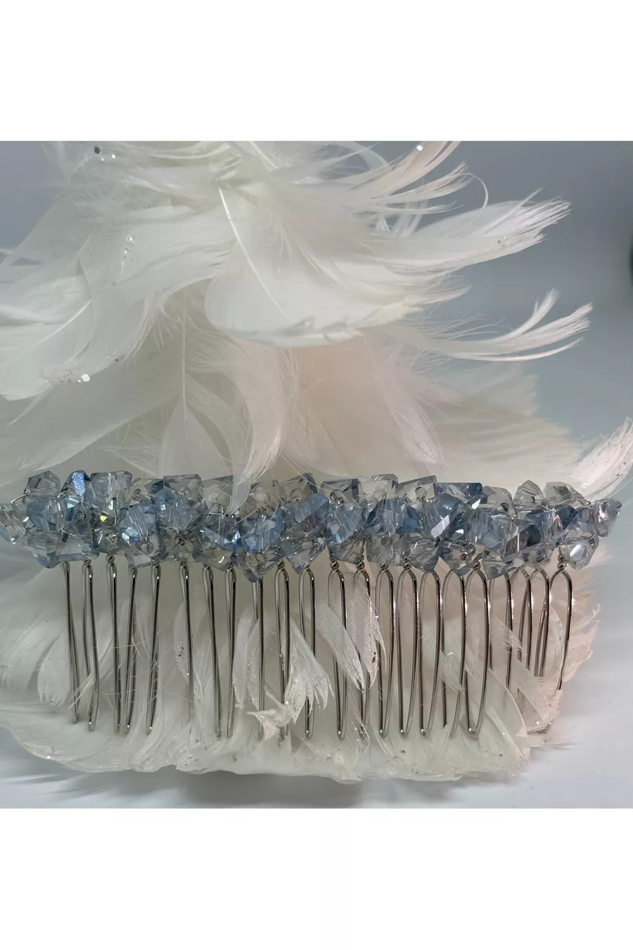 Pince à Cheveux en Cristal Bleu Glacé - Accessoire de Mariée