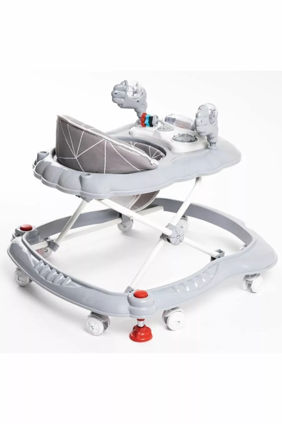 Trottine pour bébé Spider gris de luxe avec jouets, musique et lumière, à 3 vitesses