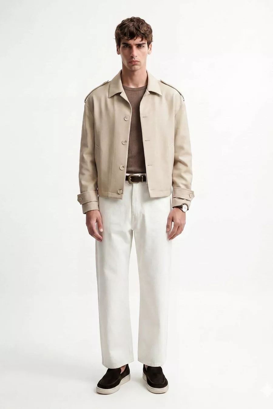 Veste pour homme beige Boxy Fit
