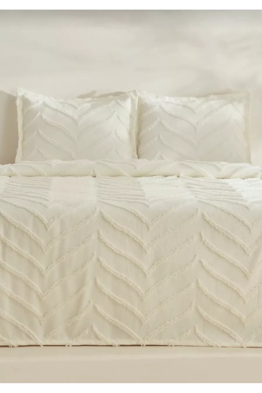 Merve 3 Pièces Housse de Lit Double Crème