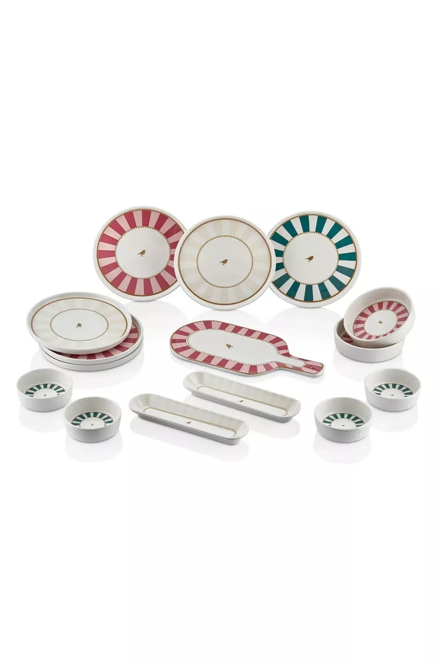 Ensemble de présentation pour petit-déjeuner Premium Lovely Birds pour 6 personnes, 6 pièces