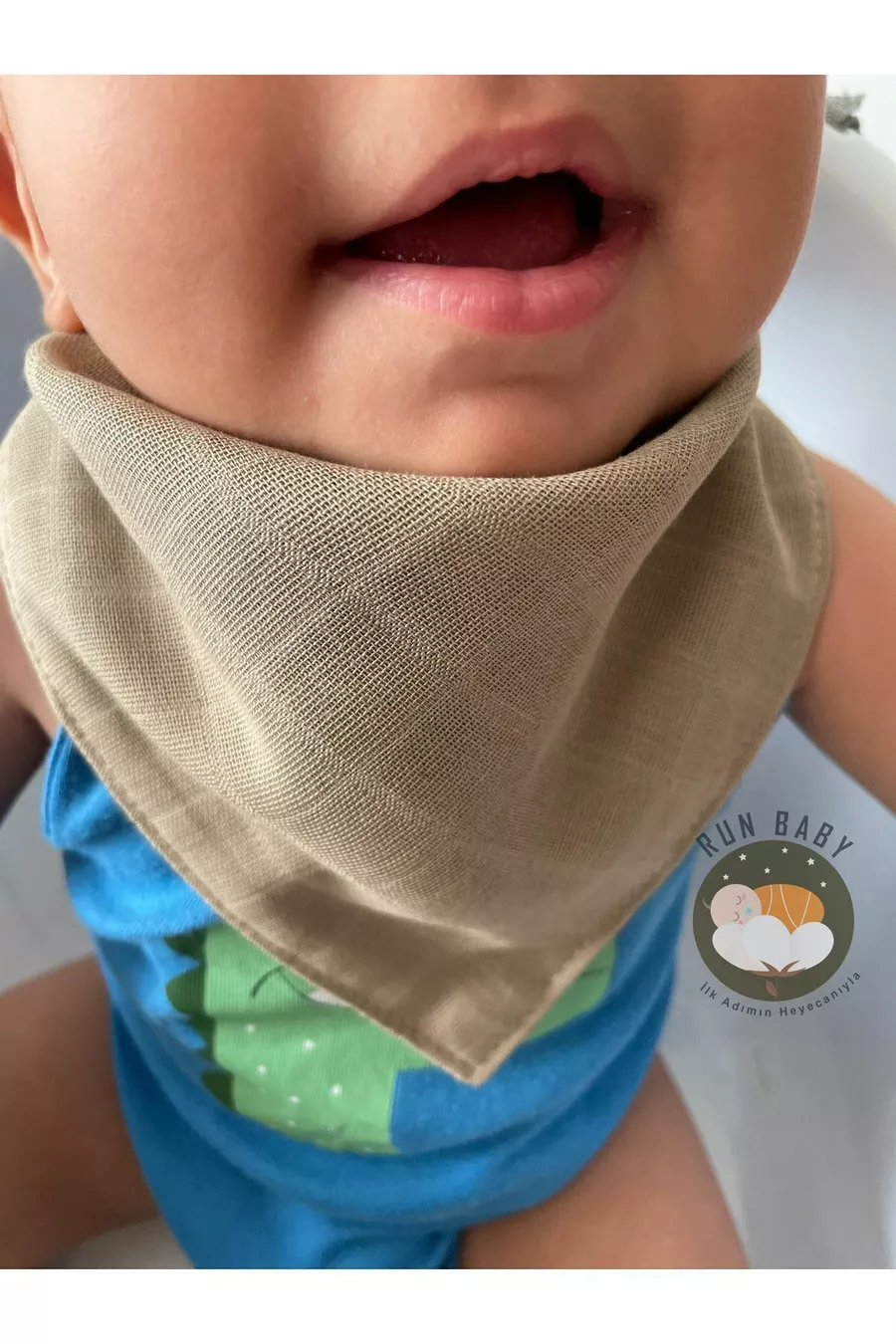 (6 pièces) Bavoir & foulard pour bébé à pression en tissu mousseline  % coton