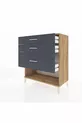 Commode Hyperion 3 tiroirs Pin-Anthracite