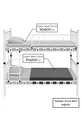 Chambre d'enfant élégante pour garçon avec lits superposés en métal et cadre de lit en bois