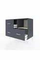 Commode Hyperion à une étagère et 3 tiroirs Anthracite-Sable/Anthracite