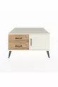 Commode Kronos à une étagère, 2 tiroirs et une porte, Pierre de Lune / Pin