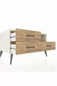 Commode Kronos avec une étagère et 3 tiroirs, Pierre de Lune-Pin