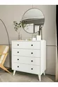 Commode Blanche Brillante 4 Tiroirs Country Commode Chevet en Bois