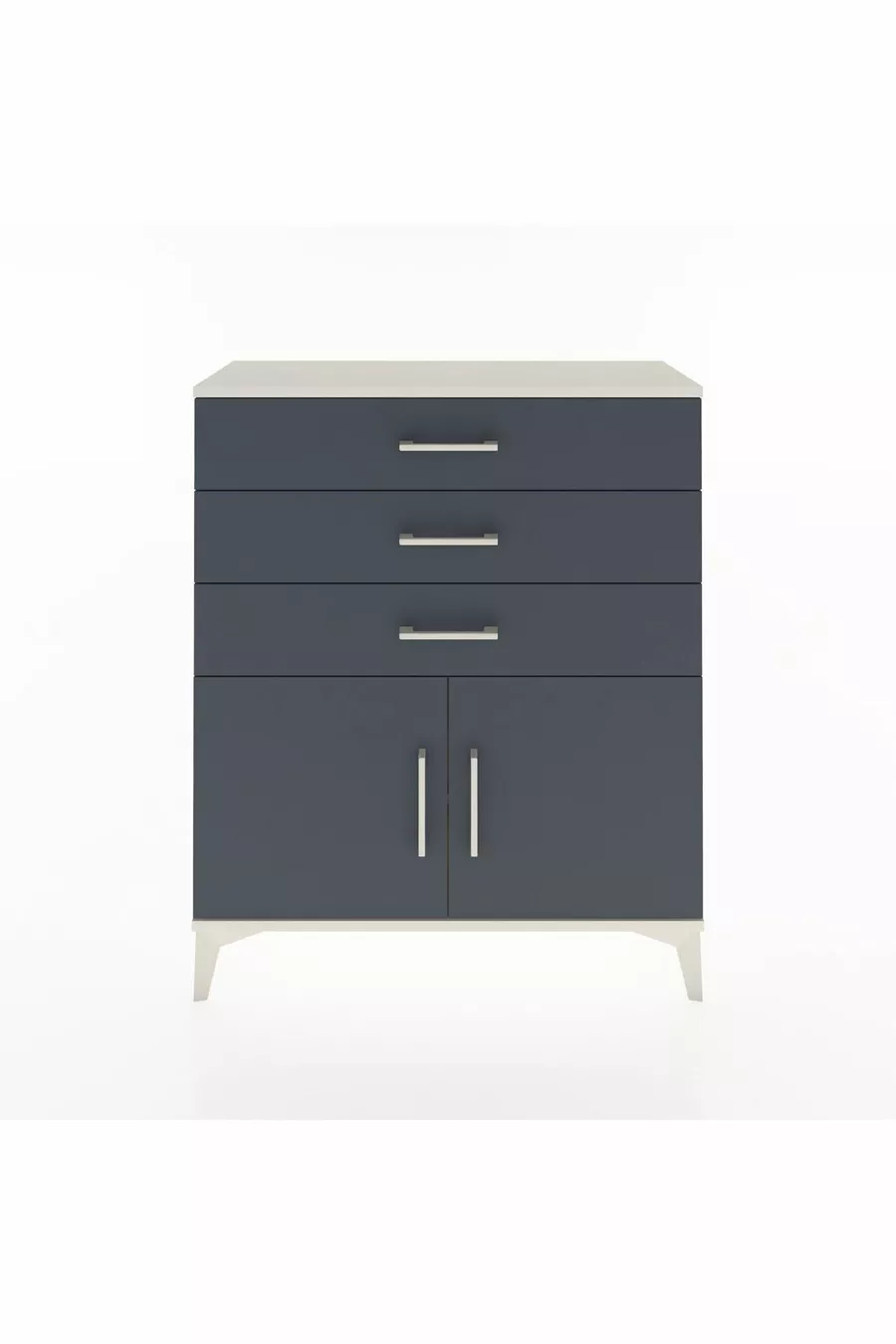 Commode Arges avec une étagère, 3 tiroirs et 2 portes, Pierre de lune-Anthracite