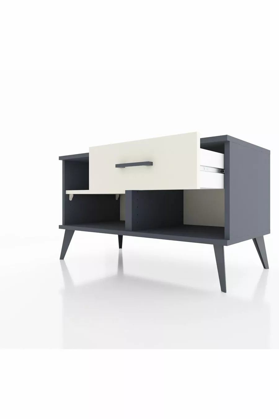 Commode Hyperion à une étagère et un tiroir, anthracite-pierre de lune