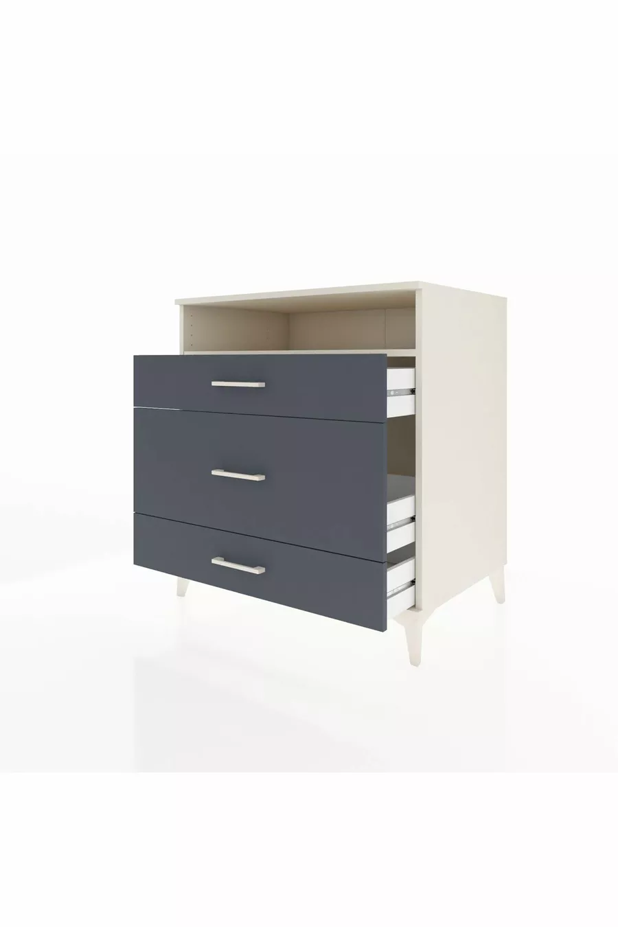 Commode Kronos avec une étagère et 3 tiroirs, Pierre de lune-Anthracite