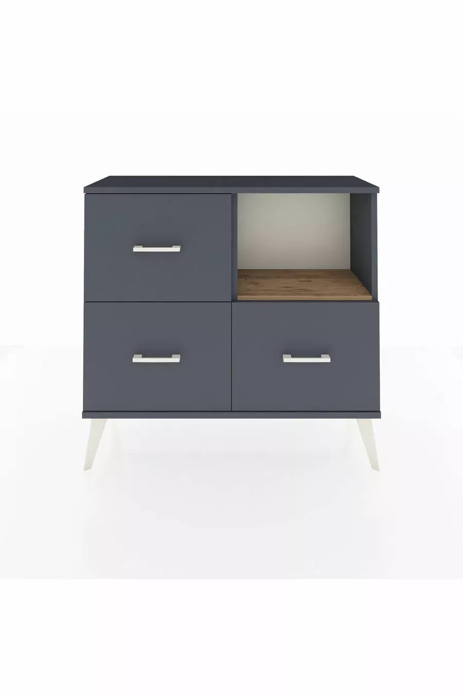 Commode Arges à une étagère et 3 tiroirs Anthracite-Sapin/Anthracite