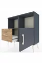 Commode Arges 2 étagères, 1 tiroir, 1 porte, Anthracite/Pin