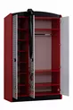 Chambre d'enfant - Lit sur roulettes Vento - Armoire 3 portes Sport, Bureau, Commode, Bibliothèque - Rouge