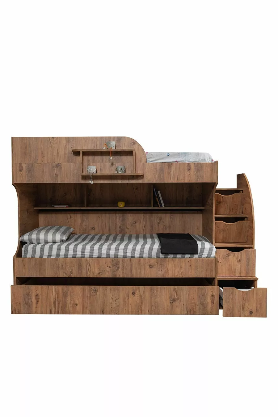 Lits superposés, Lit superposé Aura avec tiroirs - 2 matelas confort
