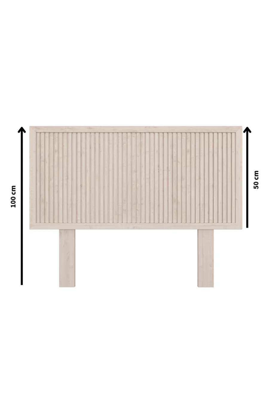 Tête de lit unique en bois naturel Alaz (VERTICALE)