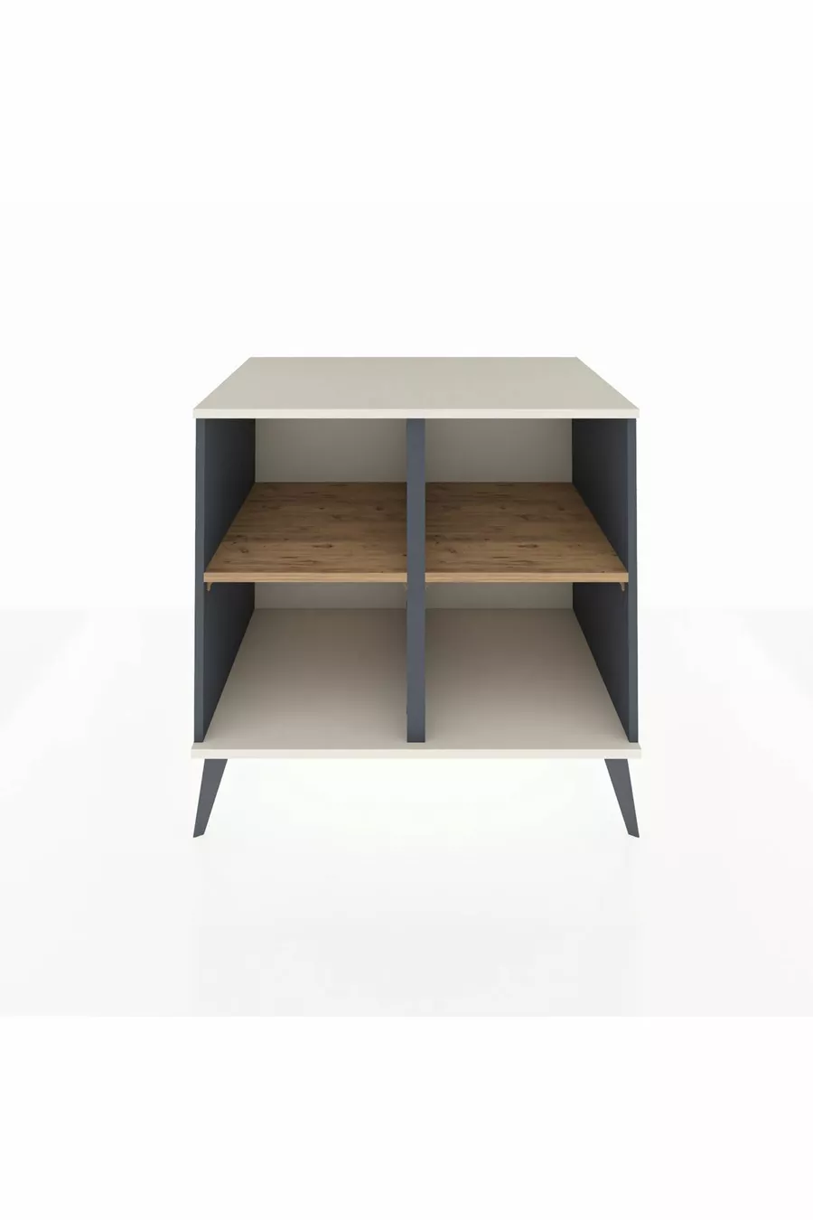Commode Kronos 2 étagères Anthracite-Pierre de lune/Sapin