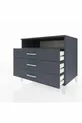 Commode Kronos à une étagère et trois tiroirs Anthracite-Anthracite