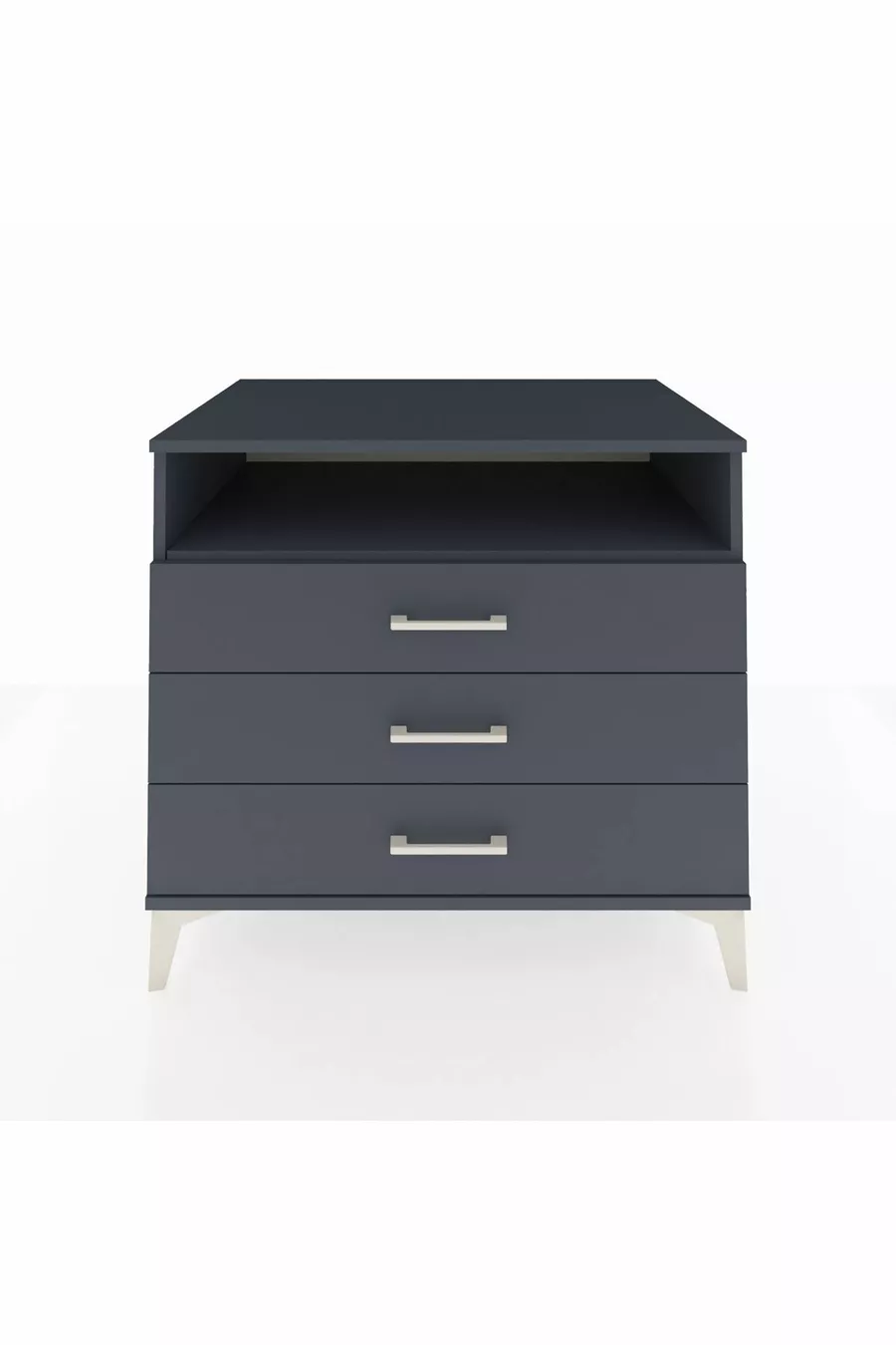 Commode Kronos à une étagère et trois tiroirs Anthracite-Anthracite