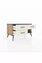 Commode Hyperion 3 tiroirs Pin-Anthracite/Gris pierre