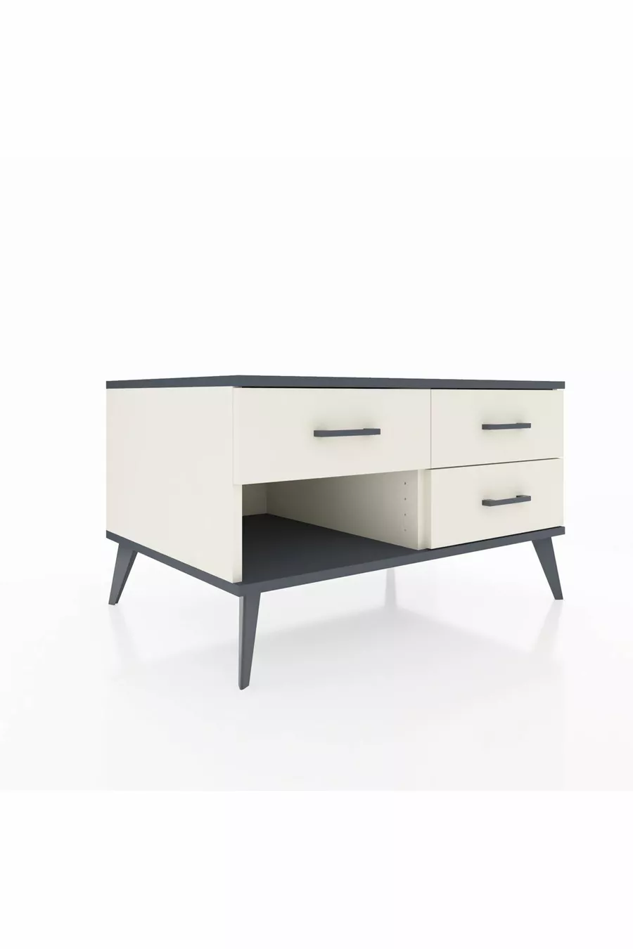 Commode Kronos 3 tiroirs Pierre de Lune-Anthracite/Pierre de Lune