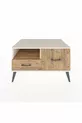 Commode Kronos avec une étagère et 2 tiroirs, Pierre de Lune - Pin
