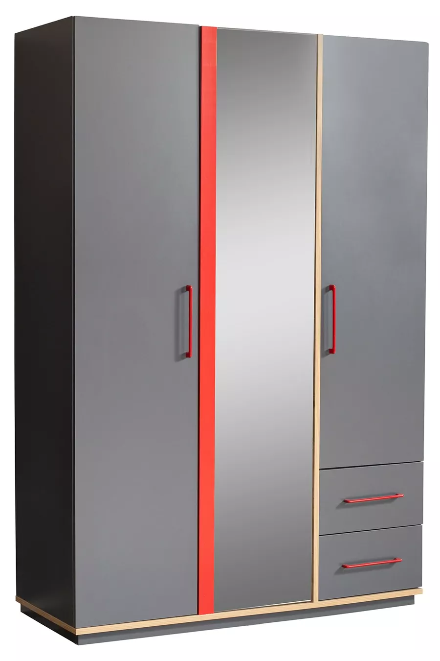 Chambre d'ado Antre - Armoire 3 portes, Lit, Table de chevet