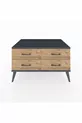Commode Kronos 4 étagères Pierre de Lune-Anthracite/Pin