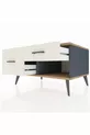 Commode Kronos 2 tiroirs Anthracite-Sapin/Pierre de lune