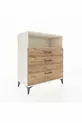 Commode Hyperion à une étagère et 3 tiroirs Pierre de lune-Pin